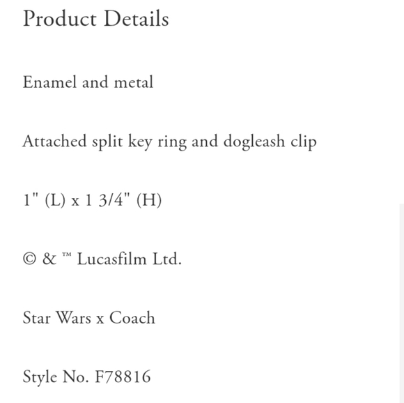 Coach | Star Wars Han Solo Bear Bag Charm - Picture 2 of 5
